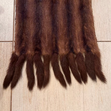 Vintage Genuine Mink Fur Stole Wrap with Fringe Trim | Long Brown Fur Shawl | Old Hollywood Glamour
