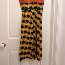 Vintage Orange Ruffle Neck Midi Dress | African Print Style Statement