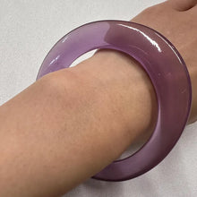 Vintage Translucent Purple Resin Bangle | Lavender Lucite Bracelet | Chunky Acrylic Bangle | Y2K Statement Jewelry
