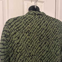 Vintage DHALIA Green Snake Print Rayon Waterfall Cardigan | Lightweight Open Front Jacket