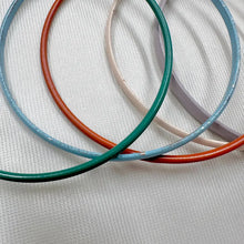 Vintage Pastel Enamel Bangle Set | 5 Stackable Bangles | Green Blue Orange Pink Lilac | Retro Minimal Jewelry