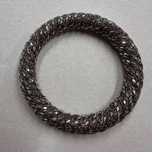 Vintage Silver Tone Mesh Twist Bangle | Sculptural Statement Bracelet | Textured Rope Design | Modernist Vintage Jewelry