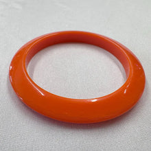 Vintage Orange Acrylic Bangle Bracelet | Glossy Retro Chunky Bracelet | 70s Style Statement Jewelry