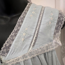 Vintage Baby Blue Maxi Nightgown / Lady Lyn Lace Nightdress / 70s Romantic Lingerie Dress