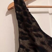 Vintage Y2K Leopard Print One Shoulder Gown | Asymmetric Maxi Dress, Sheer Overlay