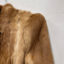 Vintage Rabbit Fur Jacket | Caramel Brown & Cream Patchwork Fur Coat | 1970s Style