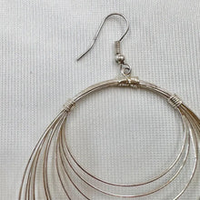 Vintage Champagne Gold Multi Hoop Earrings | Blue Seed Bead Statement Boho Jewellery