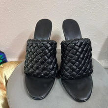 Tony Bianco Black Woven Mule Heels | Braided Open Toe Stiletto Sandals Size 7