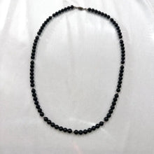 Vintage Black Glass Beaded Necklace | Minimal Classic Choker Length