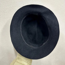 Vintage Inga Monzer Black Felt Style Hat Feather Trim Size 55
