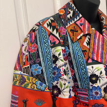 Stella Jean Made in Italy Cotton Statement Jacket | Vibrant Folk Art Print Blazer | Double Breasted Designer Jacket | Size IT 42