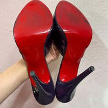 Vintage Italian Heels Purple Patent Leather Mule Sandals Stiletto Heels Made in Italy Size 45