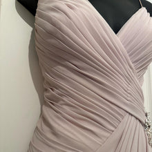 True Brides by Walters Beige Chiffon Evening Gown Size 10 Lace Up Back