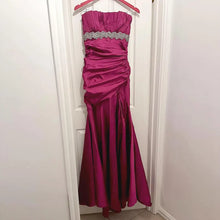 Vintage Nicole Bakti Silk Strapless Gown | Fuchsia Beaded Mermaid Evening Dress Made in USA