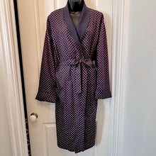 Vintage SmartEx Navy Patterned Robe | Unisex Smoking Jacket Style Dressing Gown | 80s Lounge Wear