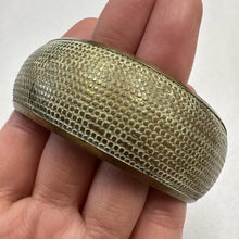 Vintage Textured Brass Tone Bangle | Wide Etched Cuff Bracelet | Minimalist Statement Jewelry | Retro Bohemian Bracelet