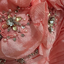 Vintage MAY QUEEN Pink One Shoulder Rosette Cocktail Dress Y2K Prom Dress Size 14