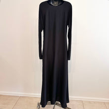 Black Rhinestone Maxi Dress, Long Sleeve Evening Gown, Minimalist Partywear