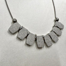 Vintage Silver Statement Necklace | Textured Geometric Bib Necklace | Modern Glam Jewelry