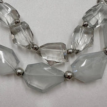 Vintage Clear & Grey Statement Necklace / Faceted Acrylic Beads / Chunky Chain Necklace / Y2K Minimal Jewelry