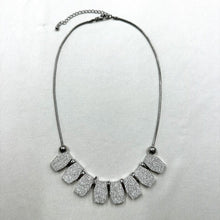 Vintage Silver Statement Necklace | Textured Geometric Bib Necklace | Modern Glam Jewelry