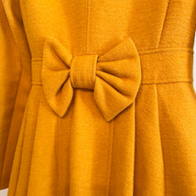 Mustard Wool Blend Coat, REVIEW Australian Designer Coat, Fit and Flare Coat, Bow Back Coat, Vintage Inspired Statement Coat, Size 8