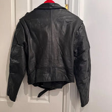 Vintage Black Leather Asymmetrical Biker Jacket, Distressed Punk Rocker Coat