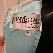 Vintage Tony Bowls Le Gala Ice Blue Prom Dress | Y2K Rhinestone Gown Size 8