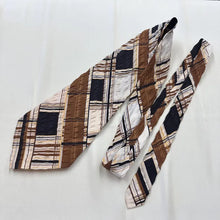 Vintage Louis Pierrot Cotton Neck Tie | Brown Plaid Pattern | French Label | Classic Menswear