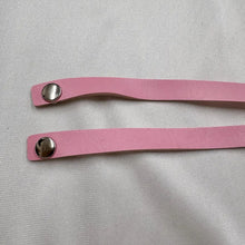 Vintage Pink Double Strap Heart Choker / Faux Leather Choker / Y2K Kawaii Necklace / Harajuku Style / Statement Choker