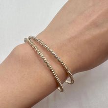 Vintage Champagne Gold Glitter Stacking Bangles Set of 2 | Dainty Textured Layering Bracelets | Sparkly Jewellery