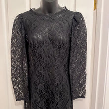 Vintage Black Lace Mermaid Maxi Dress | 80s Gothic Formal Evening Gown