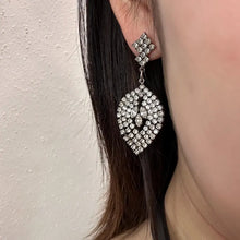 Vintage Rhinestone Chandelier Earrings – Gunmetal Crystal Statement