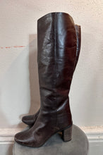 Vintage 90s Dark Brown Leather Knee-High Boots