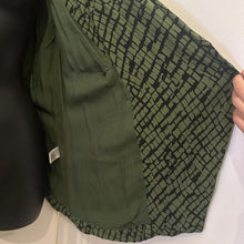 Vintage DHALIA Green Snake Print Rayon Waterfall Cardigan | Lightweight Open Front Jacket