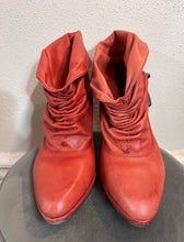 Vintage Red Slouch Ankle Boots – Retro Heeled Style