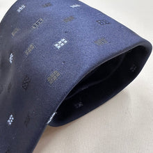Vintage Pierre Cardin Paris Navy Blue Geometric Necktie Retro Designer Tie