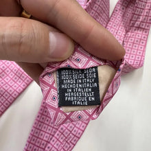 Vintage FRANGI Pink Geometric Silk Tie | Made in Italy | Designer Neckwear | Retro Mens Tie