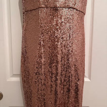 Bariano Rose Gold Sequin Halter Maxi Dress – Y2K Glam Open Back Formal Gown
