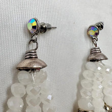 Vintage White Crystal Statement Earrings | Beaded Chandelier Drop Earrings | Aurora Rhinestone Dangle Earrings | Y2K Glam Jewelry