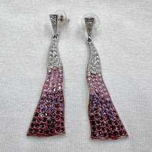 Vintage Pink & Purple Ombré Crystal Drop Earrings