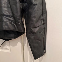Vintage Black Leather Asymmetrical Biker Jacket, Distressed Punk Rocker Coat