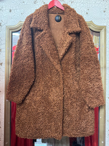 Y2K Brown Faux Fur Teddy Coat