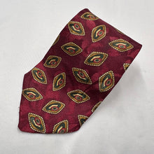 Vintage Australian ENVOY Necktie Burgundy Geometric Paisley Pattern Retro Tie