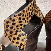 Diane von Furstenberg Leopard Calf Hair Wedge Sandals | DVF Platform Heels | Vintage Designer Shoes
