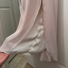 True Brides by Walters Beige Chiffon Evening Gown Size 10 Lace Up Back