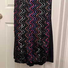 Vintage Jessica McClintock Sequin Strapless Maxi Dress – Rainbow Zigzag Evening Gown