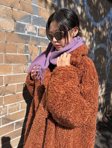 Y2K Brown Faux Fur Teddy Coat