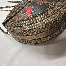Vintage Bohemian Metal Clutch Bag | Turquoise Style Stone Crossbody Purse | Tribal Mosaic Evening Bag