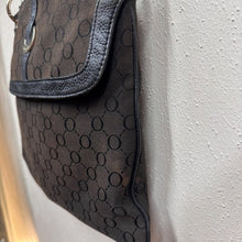 Oroton Monogram Canvas Crossbody Bag | Black Leather Trim, Australian Designer